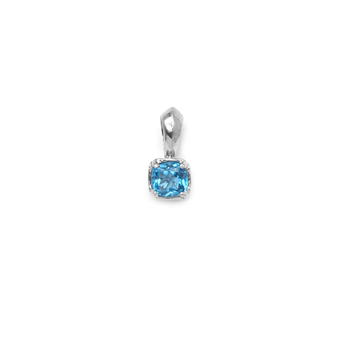 Chrome Hearts 18K White Gold Blue Topaz Aquamarine Charm Pendant