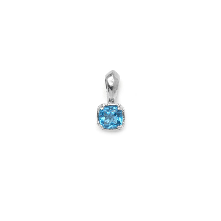 Chrome Hearts 18K White Gold Blue Topaz Aquamarine Charm Pendant