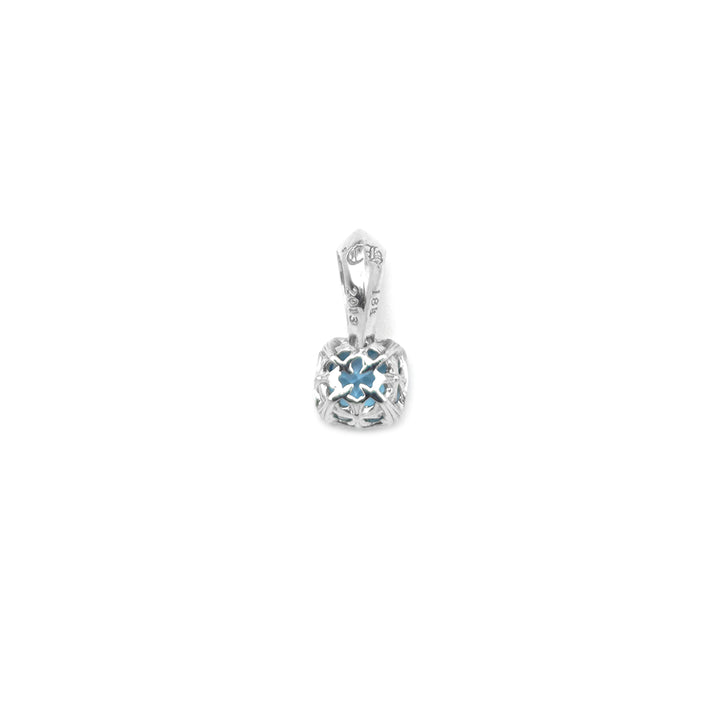 Chrome Hearts 18K White Gold Blue Topaz Aquamarine Charm Pendant