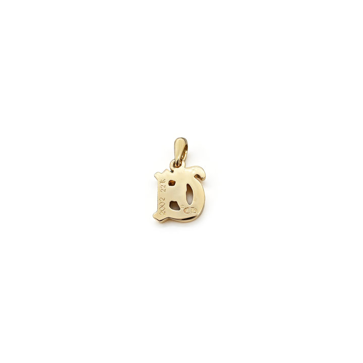 Chrome Hearts 22K Gold Diamonds U Letter Charm Pendant