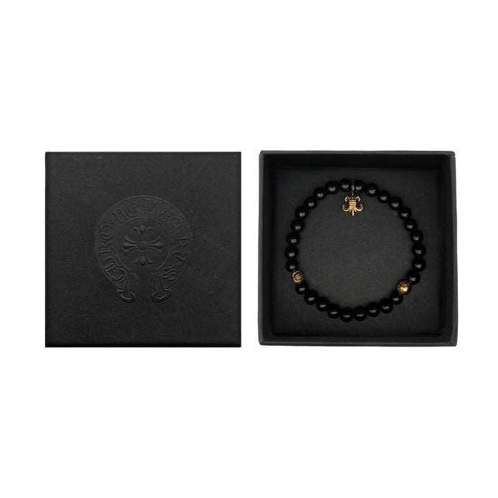 크롬하츠 6mm 22K 골드 BS 플레어 핑크 비즈 팔찌