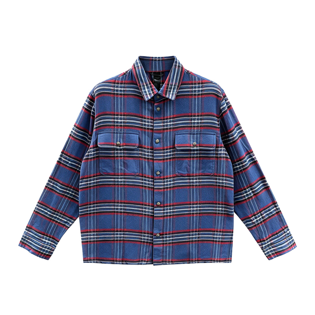 Chrome Hearts Work Dog Blue&Red Plaid Shirt Flannel Jacket