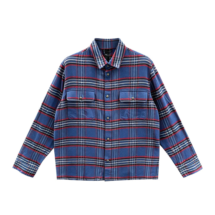 Chrome Hearts Work Dog Blue&Red Plaid Shirt Flannel Jacket