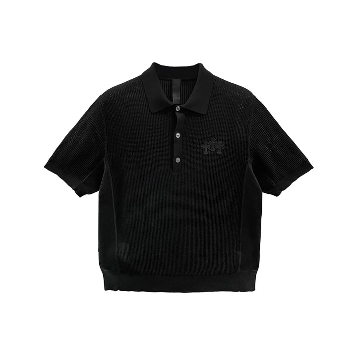 Chrome Hearts Triple Cross Patch Short Sleeve Polo Tee