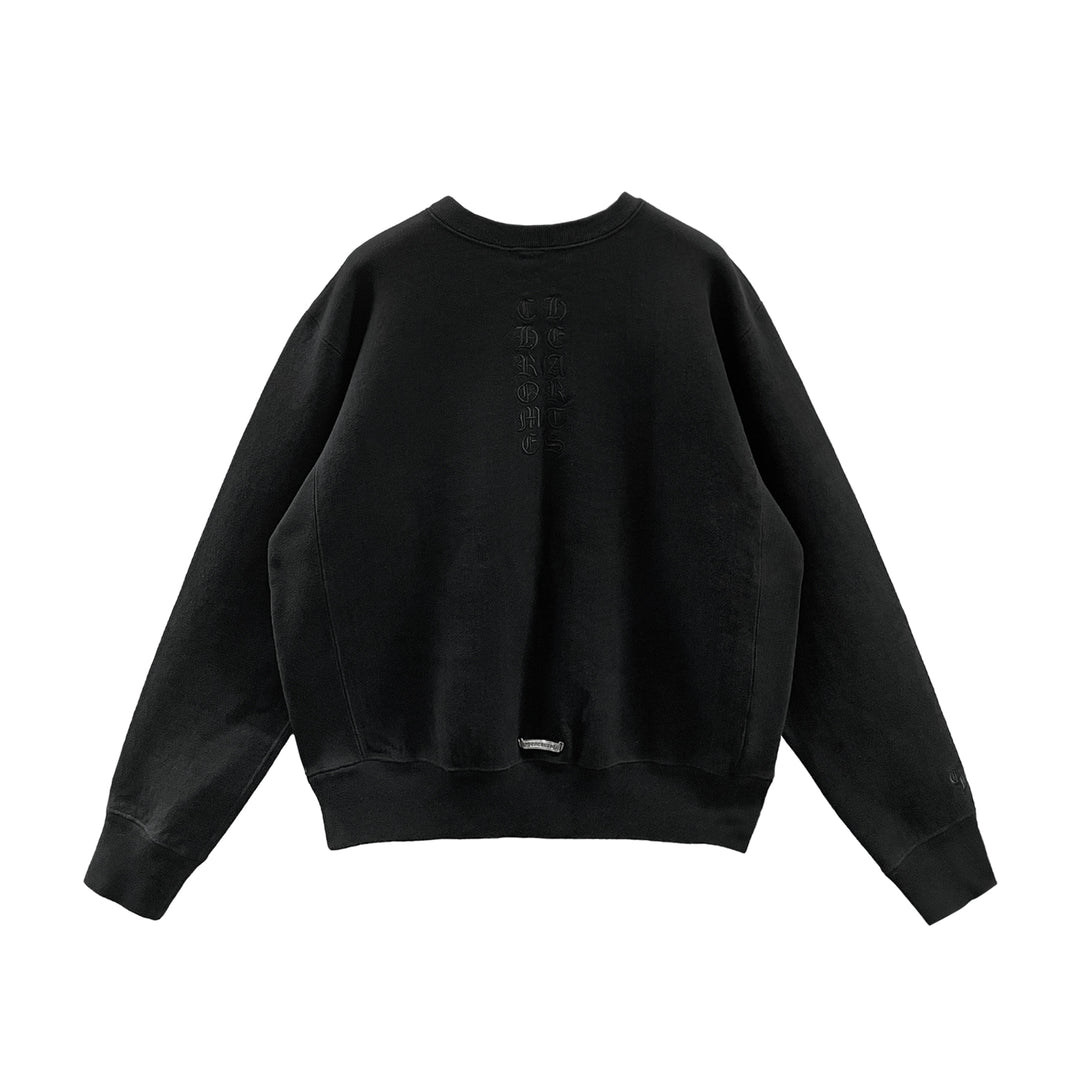 Chrome Hearts Kingfish Vine Dagger Embroidered Black Sweatshirt