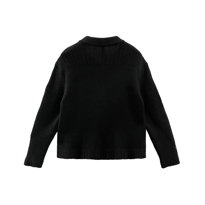 Chrome Hearts CH Leather Patch Black Cashmere Jacket