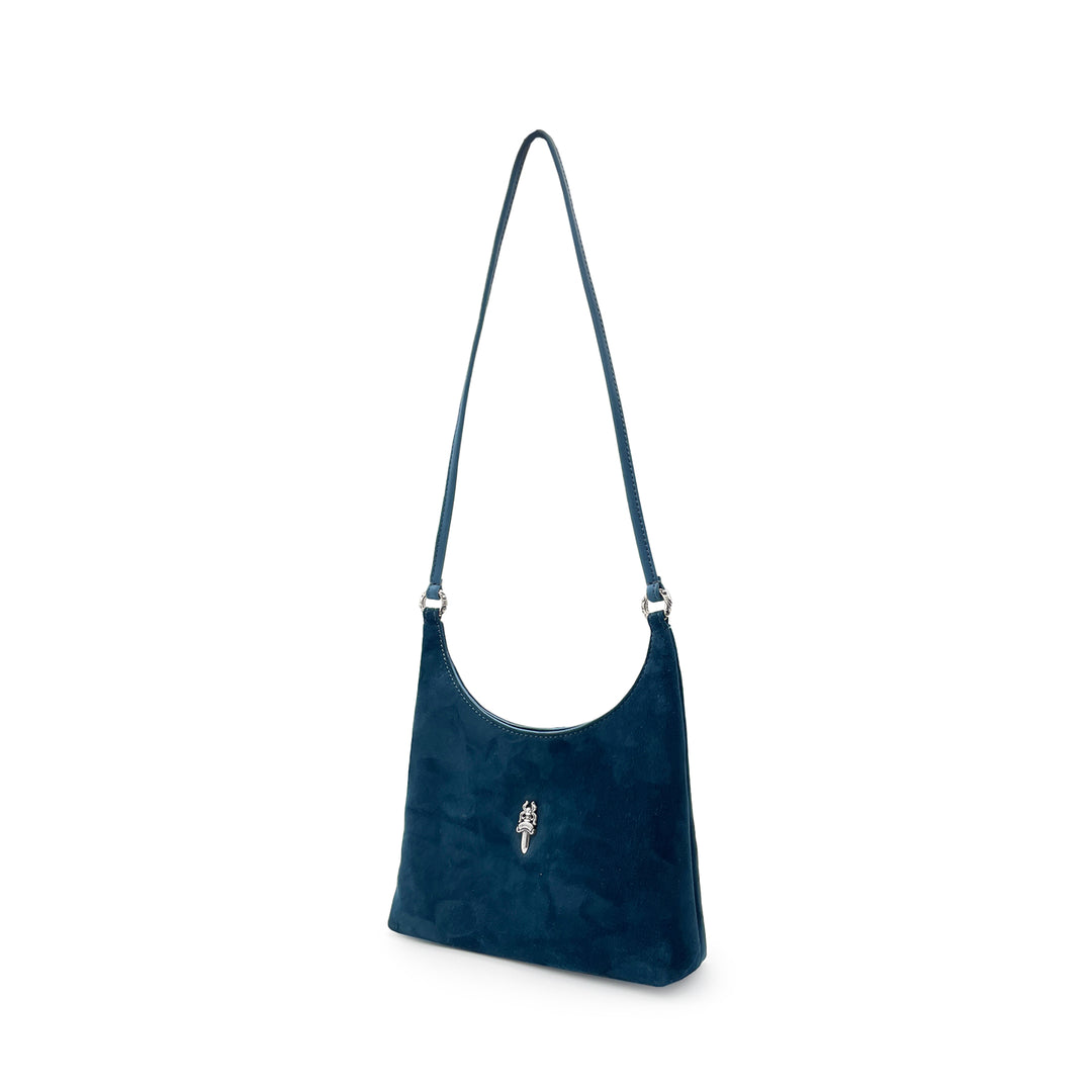 Chrome Hearts Dagger Dark Blue Suede Viv Bag