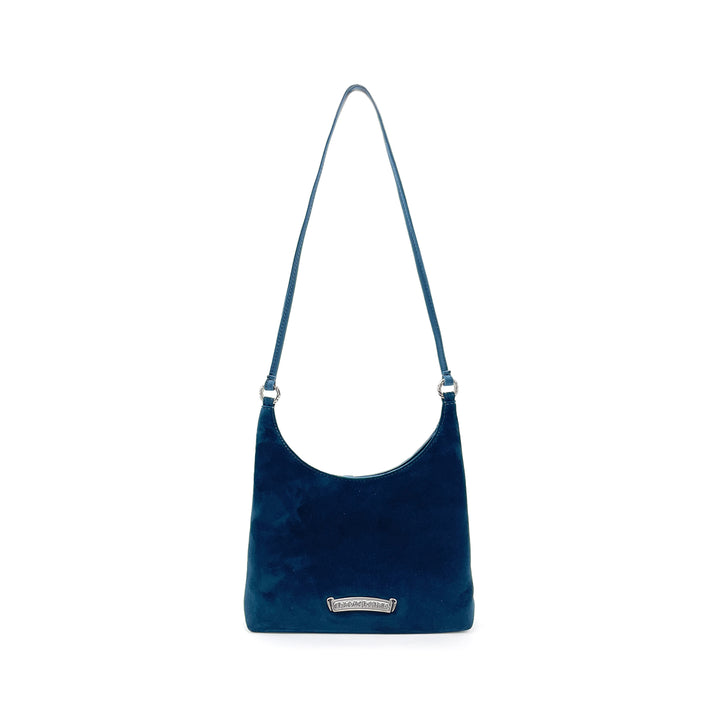 Chrome Hearts Dagger Dark Blue Suede Viv Bag