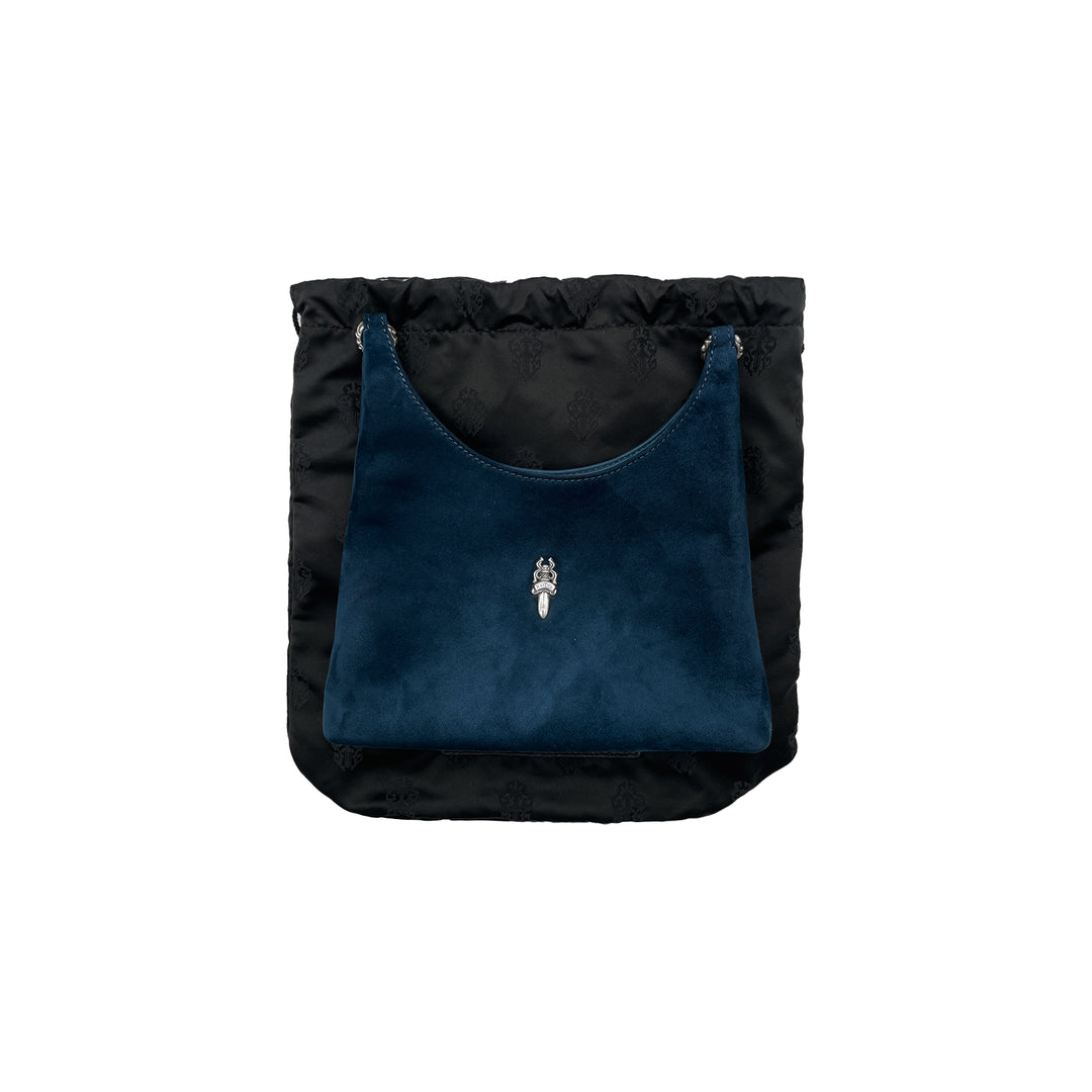 Chrome Hearts Dagger Dark Blue Suede Viv Bag