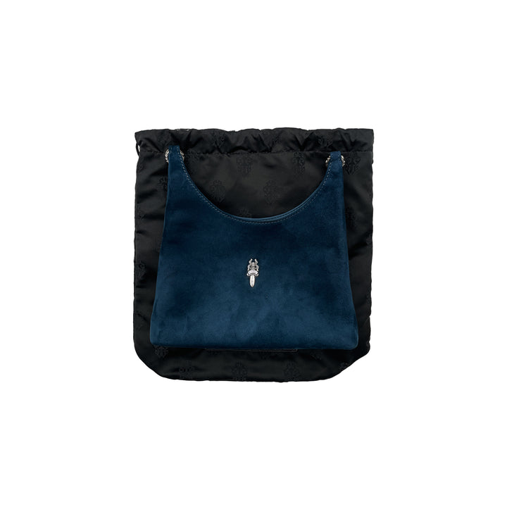 Chrome Hearts Dagger Dark Blue Suede Viv Bag