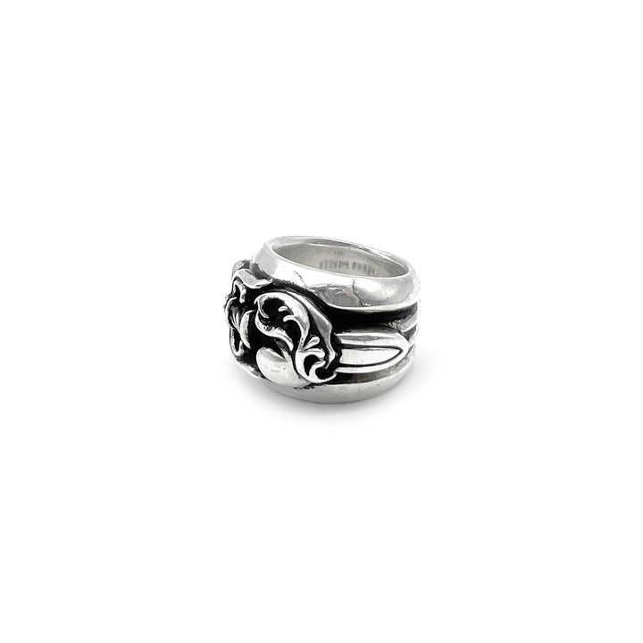 Chrome Hearts Silver Vine Heart Dagger Ring