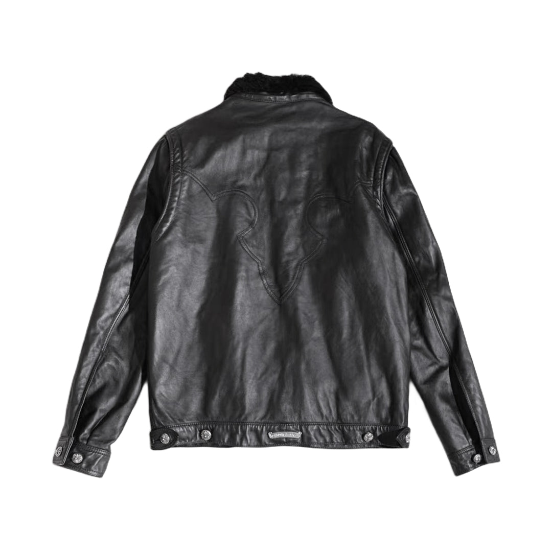 Chrome Hearts Fleur Shearling Leather Jacket