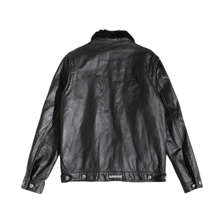 Chrome Hearts Fleur Shearling Leather Jacket