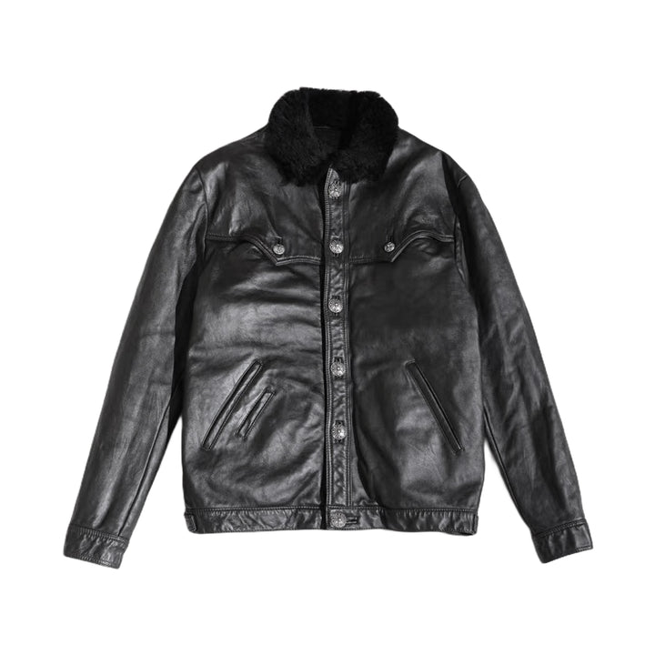 Chrome Hearts Fleur Shearling Leather Jacket