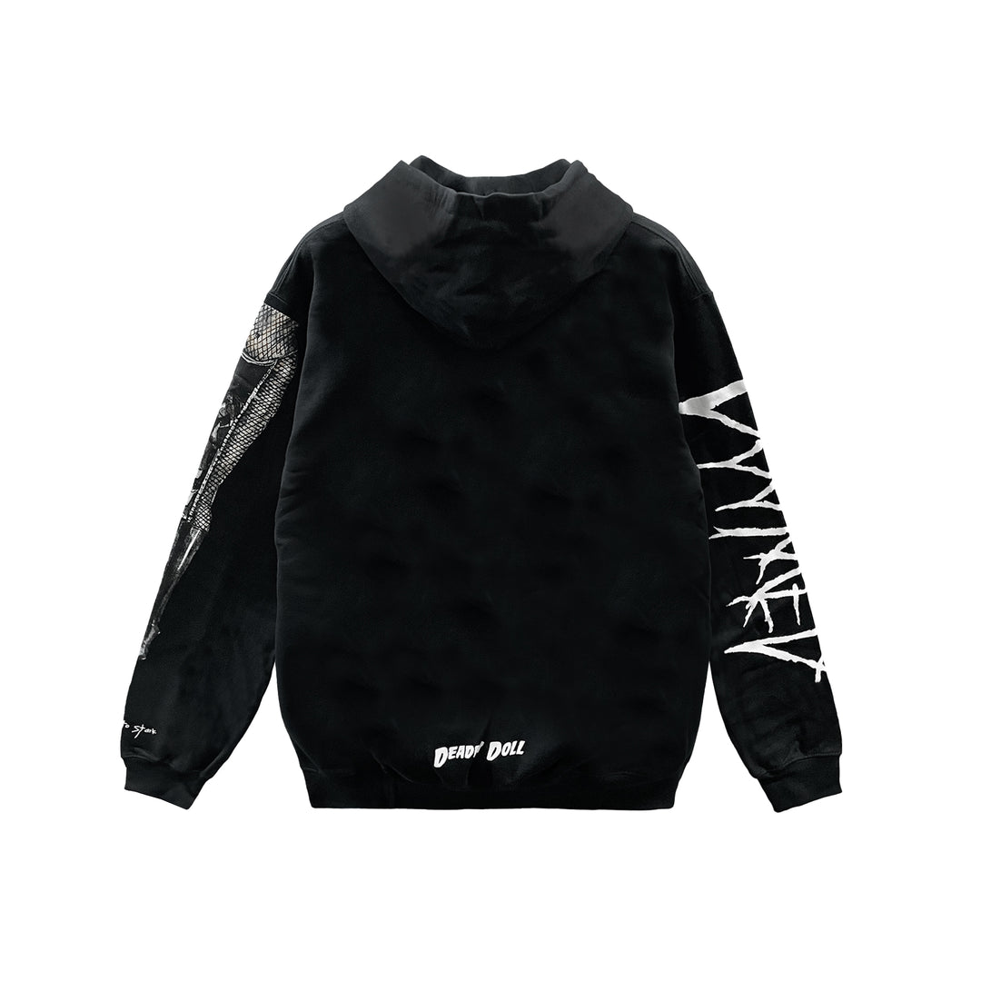 Deadly Dolls JJS Hollister Rock band Black Pullover Hoodie