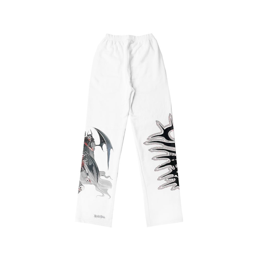 Deadly Dolls Chaos White Sweatpants