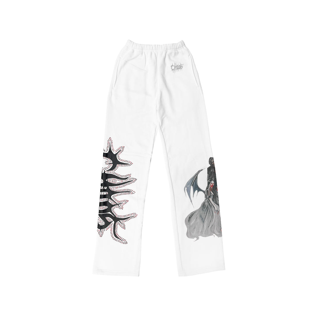 Deadly Dolls Chaos White Sweatpants