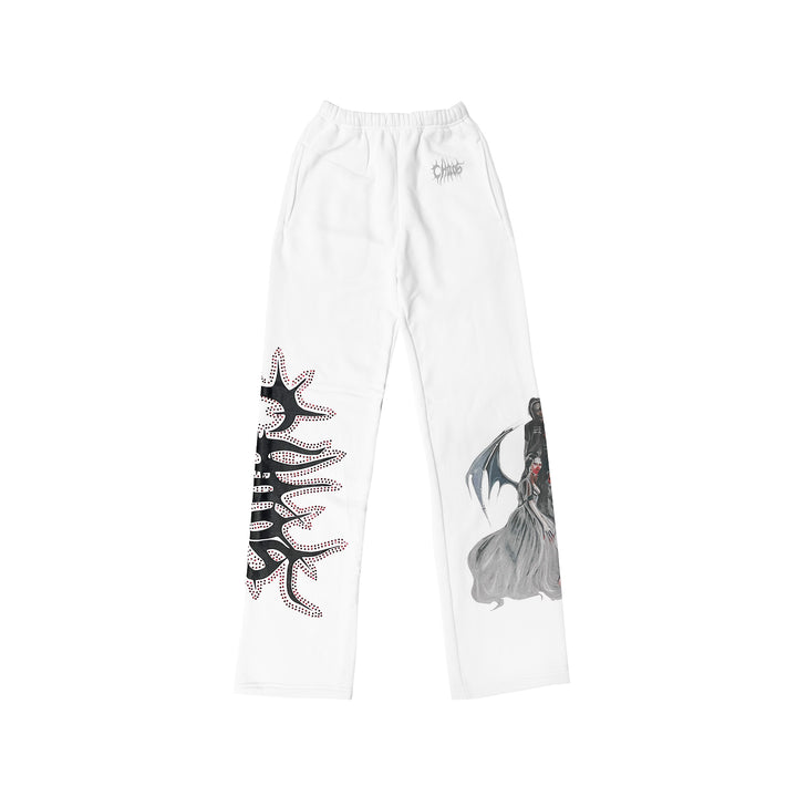 Deadly Dolls Chaos White Sweatpants