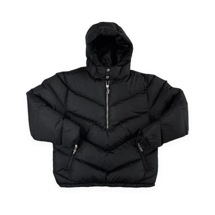 Chrome Hearts Black Half-Zip Pullover Down Puffer Jacket