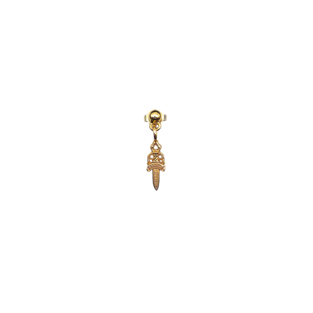 Chrome Hearts 22k Gold Dagger Earring Drop