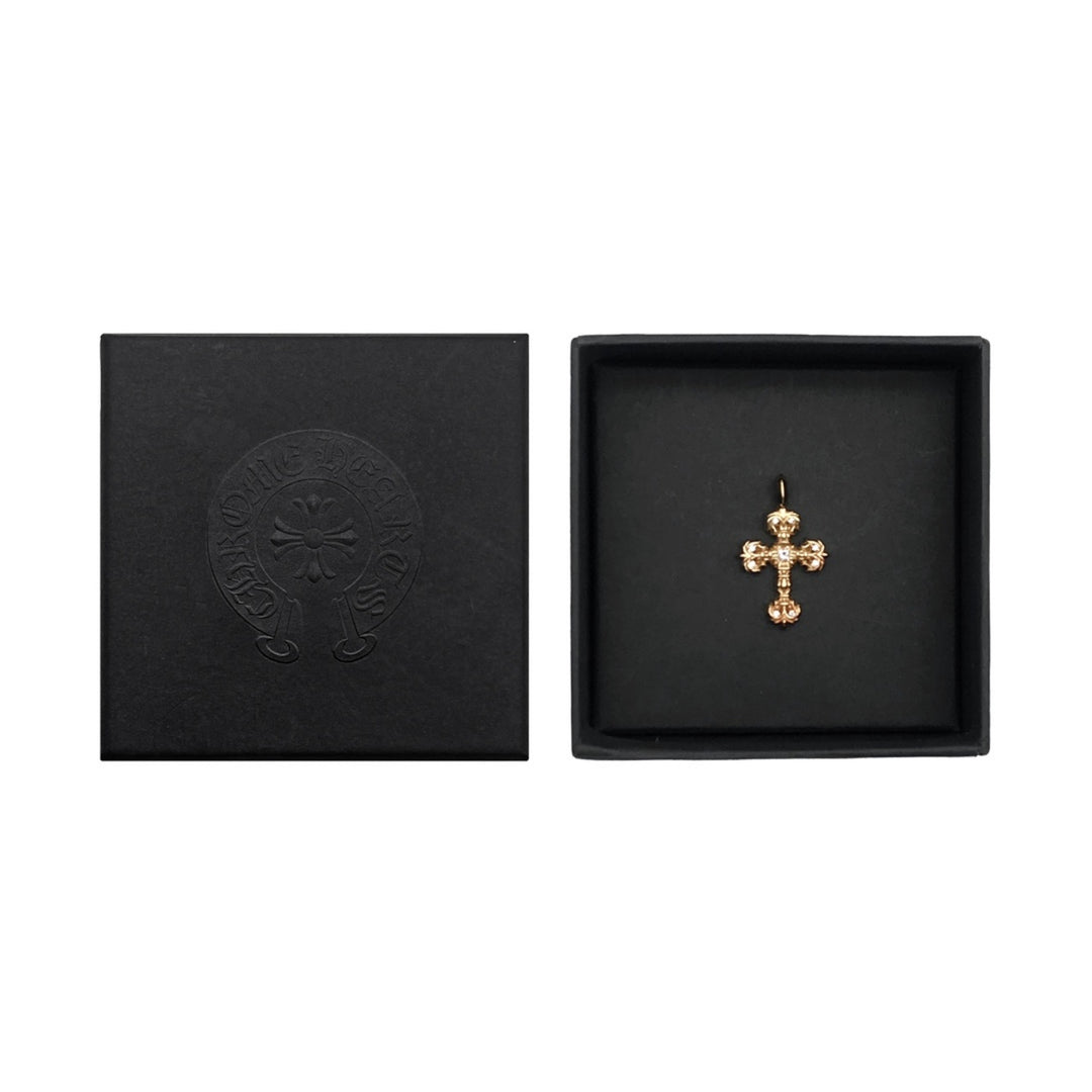 Chrome Hearts 22K Gold Diamonds Filigree Cross Pendant