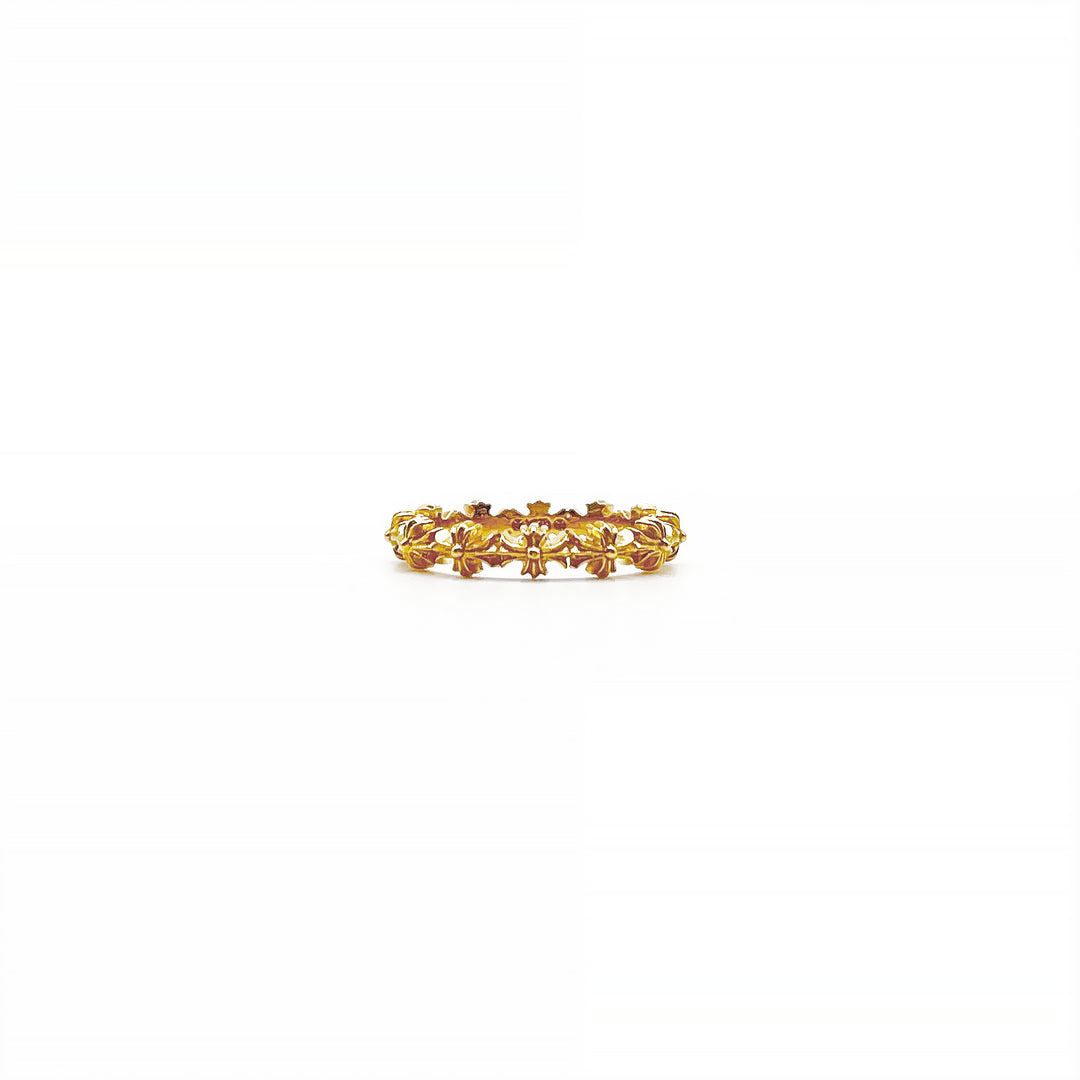 Chrome Hearts 22K Gold Tiny E Plus Band Ring