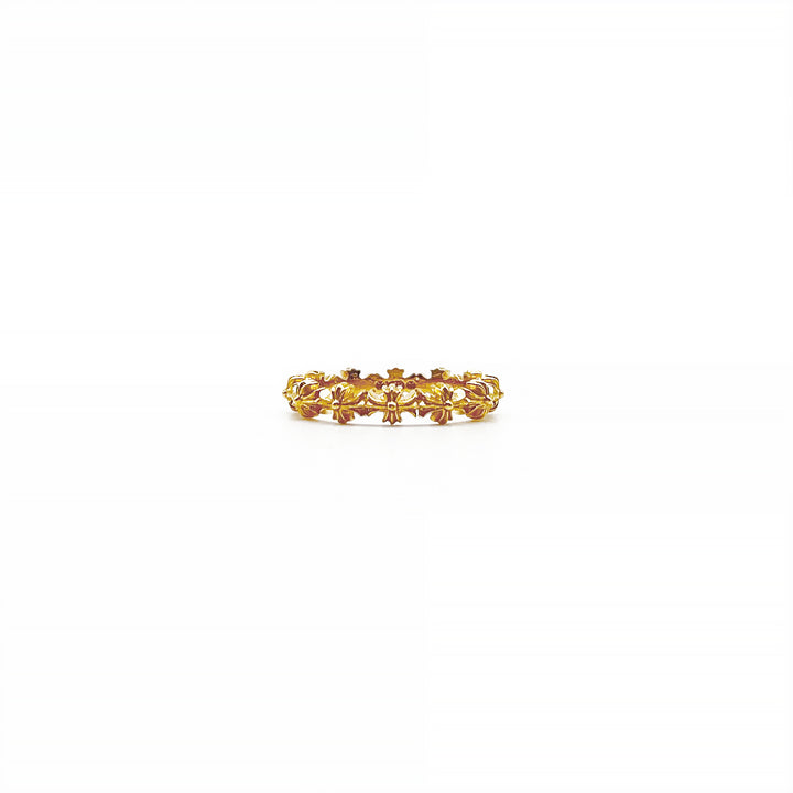 Chrome Hearts 22K Gold Tiny E Plus Band Ring