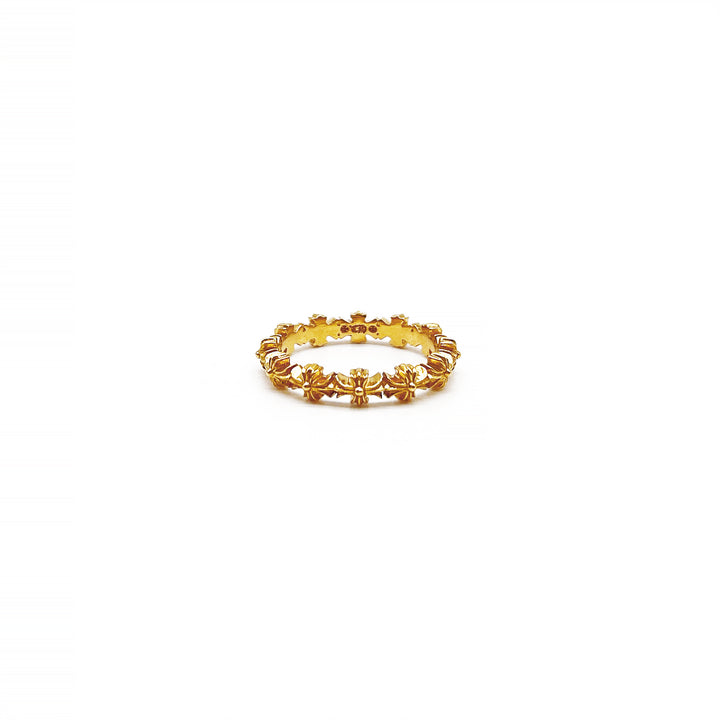 Chrome Hearts 22K Gold Tiny E Plus Band Ring