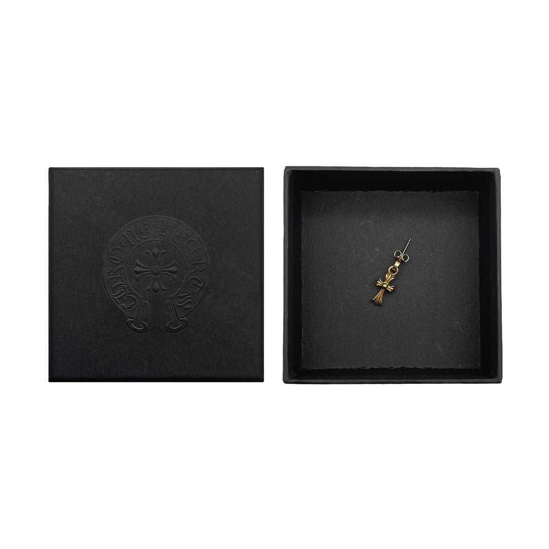 Chrome Hearts 22K Gold Babyfat Cross Earring Drop