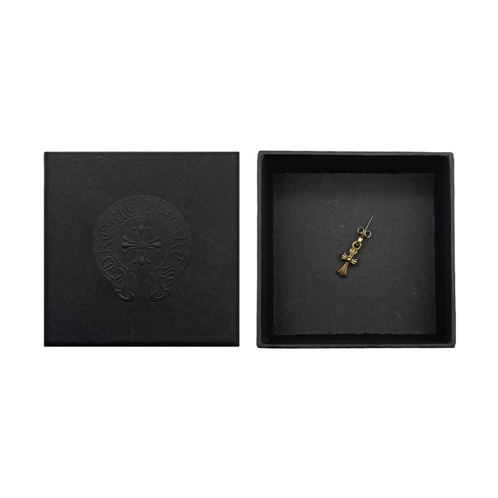 Chrome Hearts 22K Gold Babyfat Cross Earring Drop