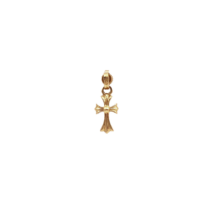 Chrome Hearts 22K Gold Babyfat Cross Earring Drop