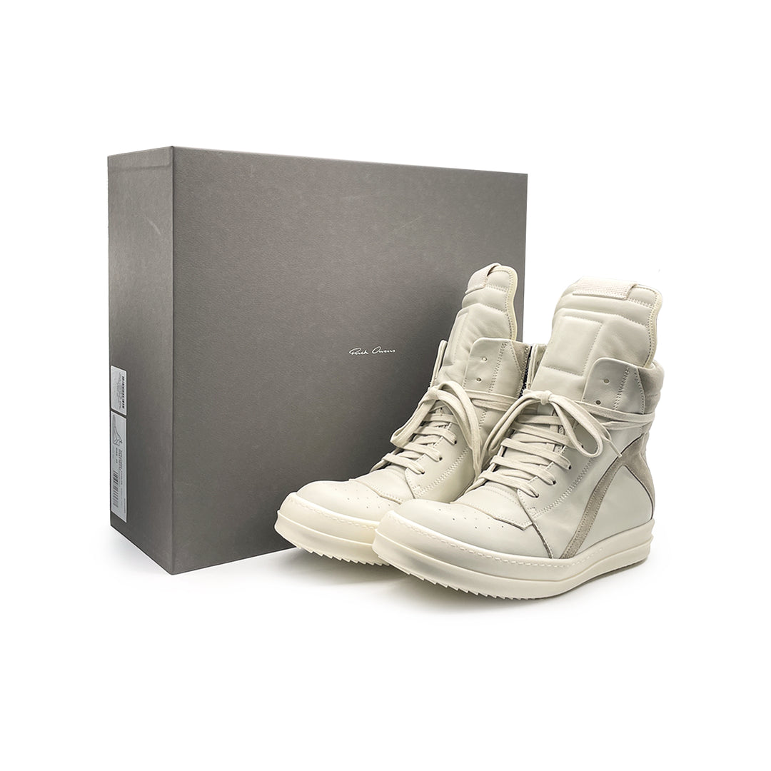 Rick Owens Geobasket Leather High-Top Sneakers