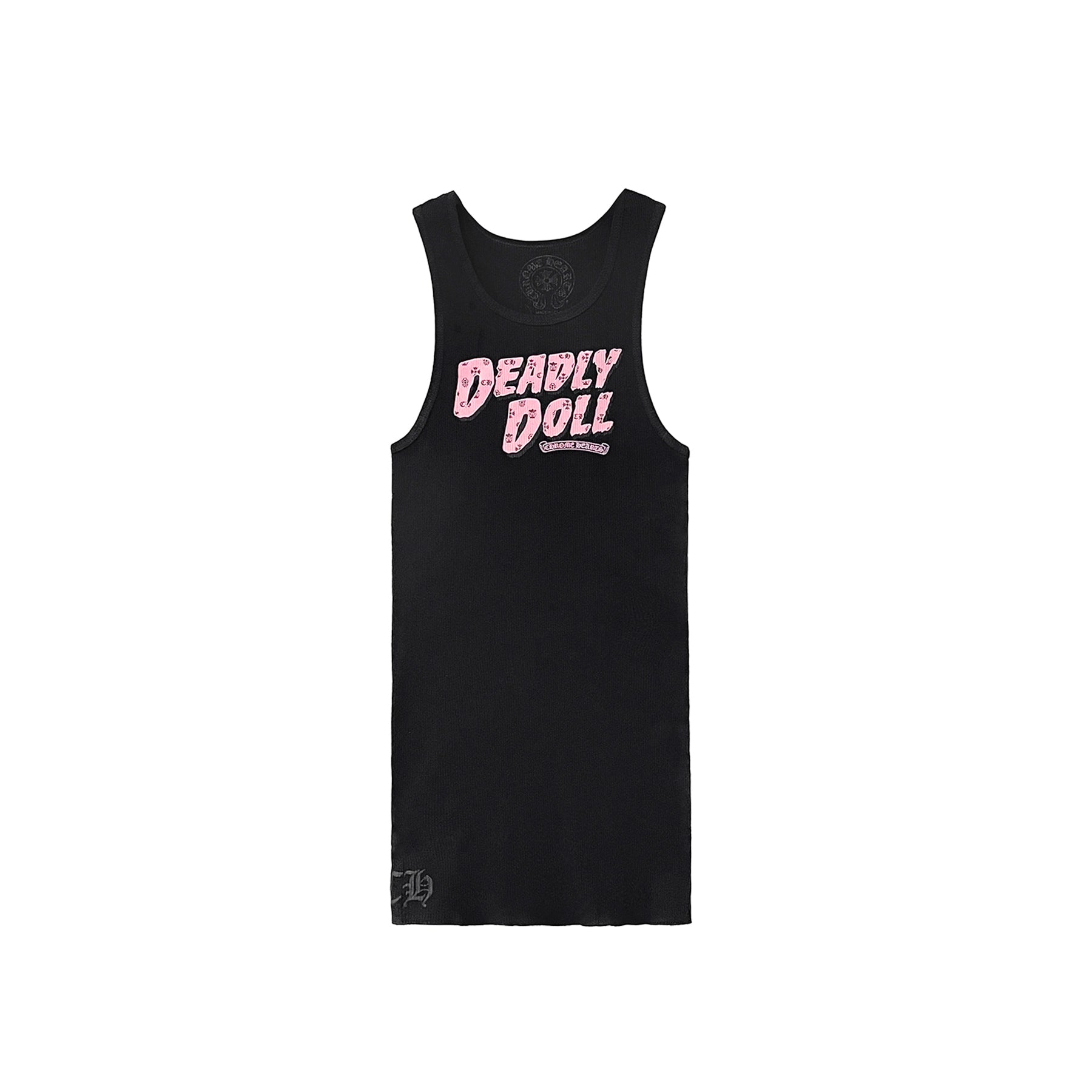 chrome heart tank top dress hearts Scroll Logo 'Black/White' Chrome Tank Dress featuring a mini Chrome Hearts Deadly Doll Tank