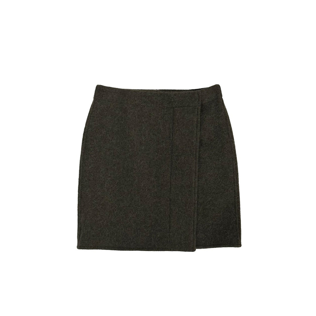 Lemaire Brushed Wool Wrap Mini Skirt
