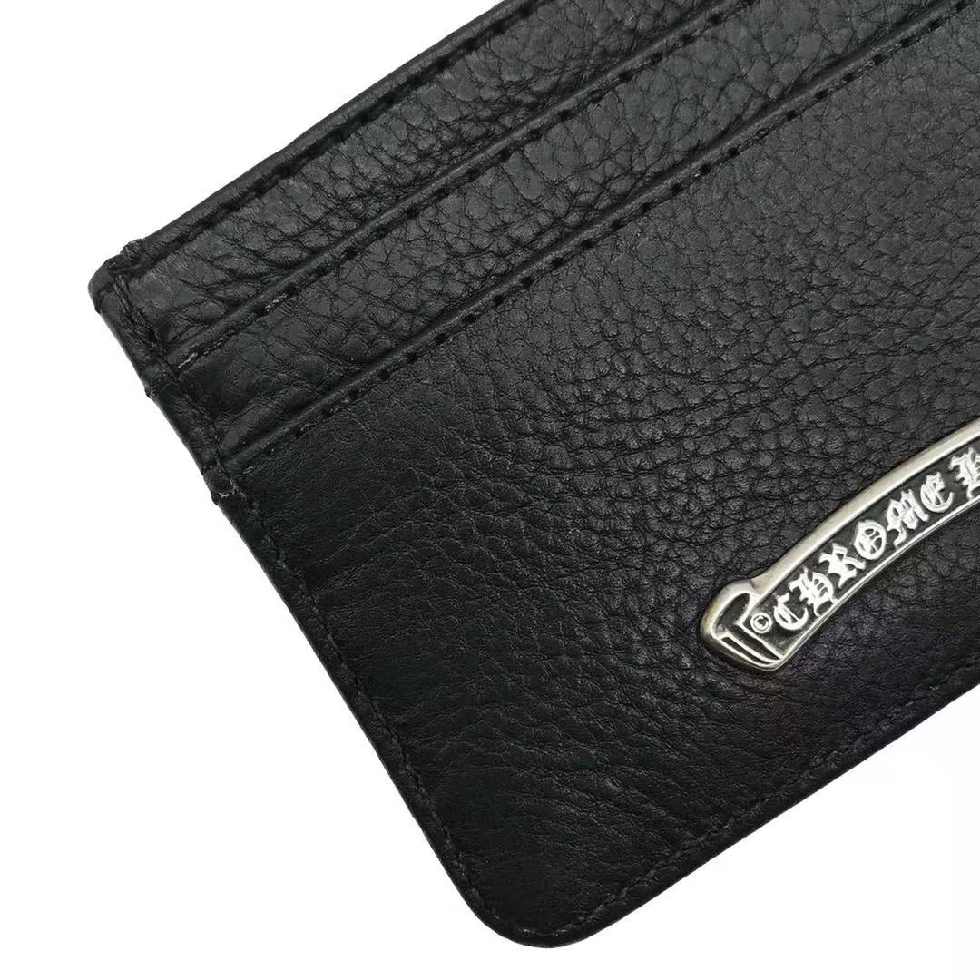 Chrome Hearts Black Leather Card Holder
