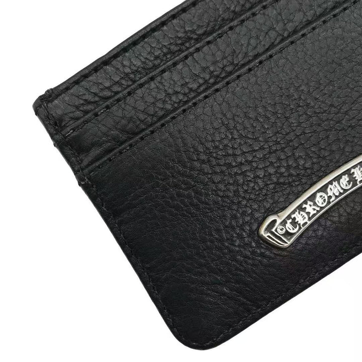Chrome Hearts Black Leather Card Holder