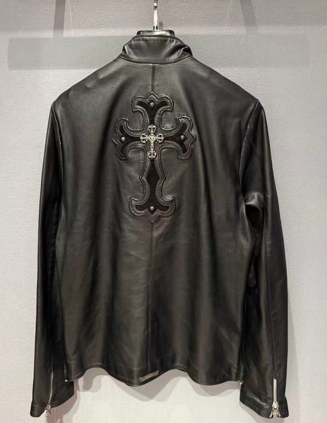 Chrome Hearts Black Leather Jacket