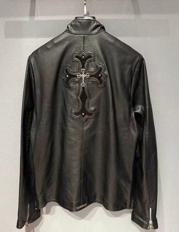 Chrome Hearts Black Leather Jacket