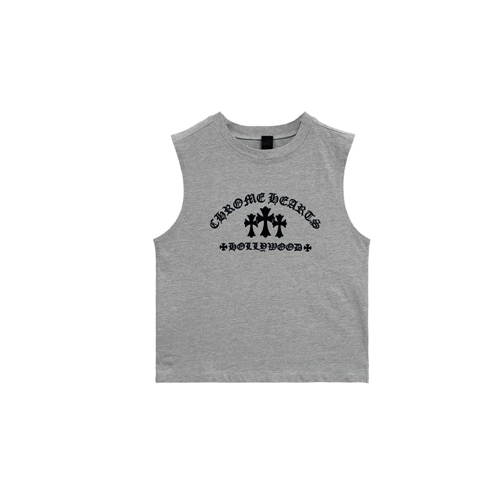 Chrome Hearts Triple Cross Hollywood Grey Tank Top