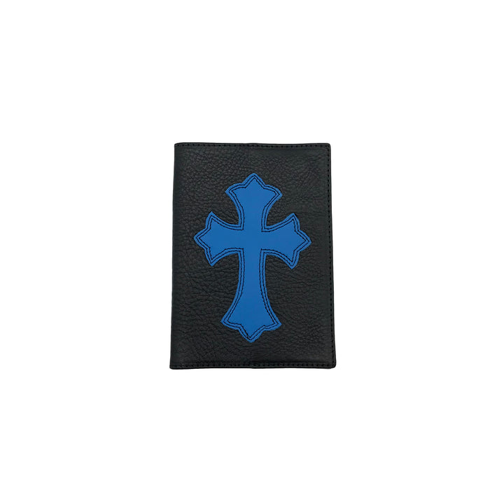 Chrome Hearts Blue Leather Cross Passport Holder