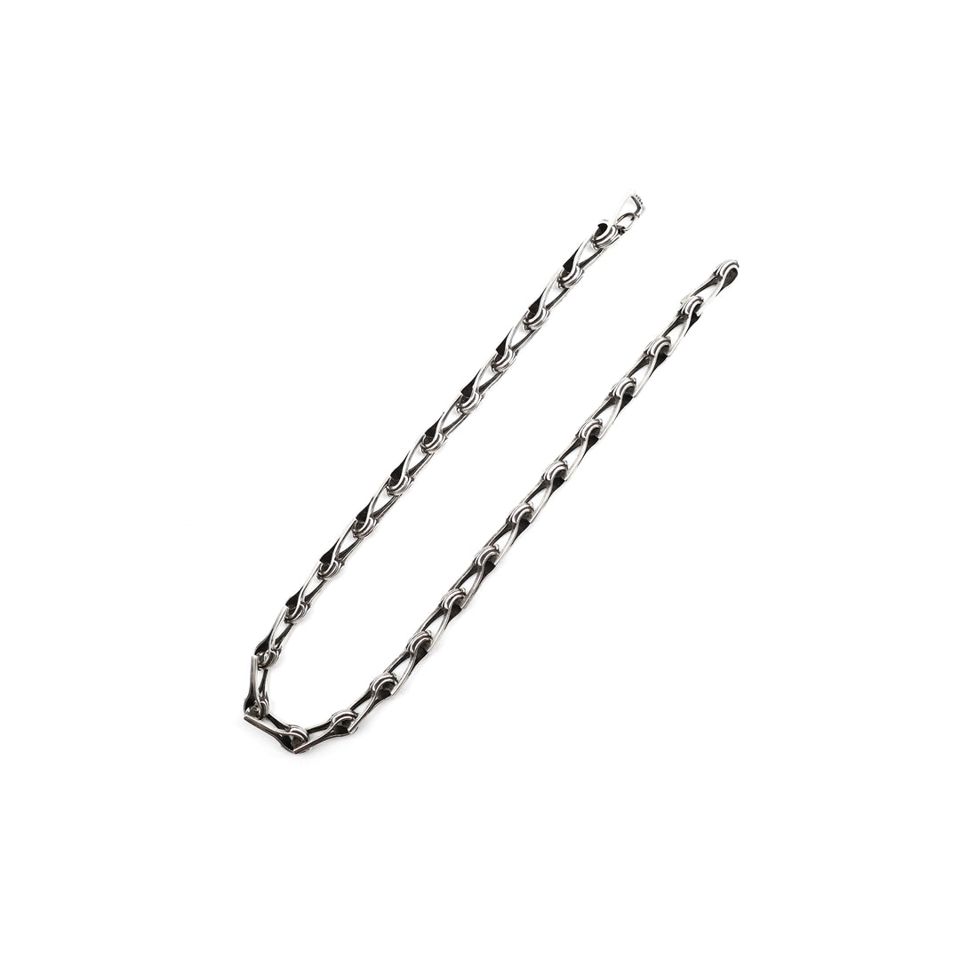 크롬하츠 실버 피쉬본 크로스 트위스트 치안 네크리스