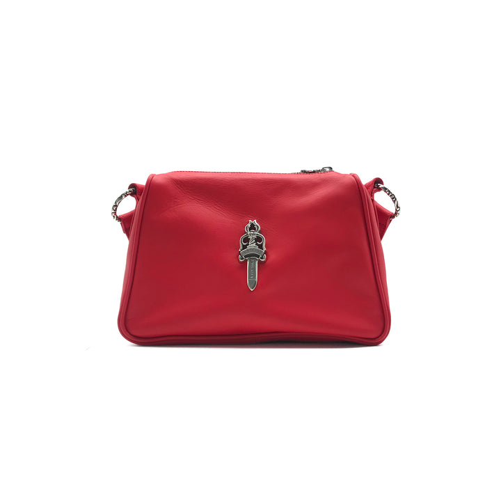 크롬 하츠 레드 실버 대거 치킨 너겟 핸드백