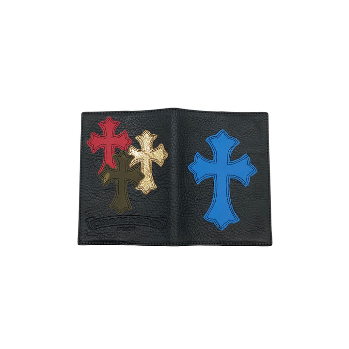 Chrome Hearts Blue Leather Cross Passport Holder