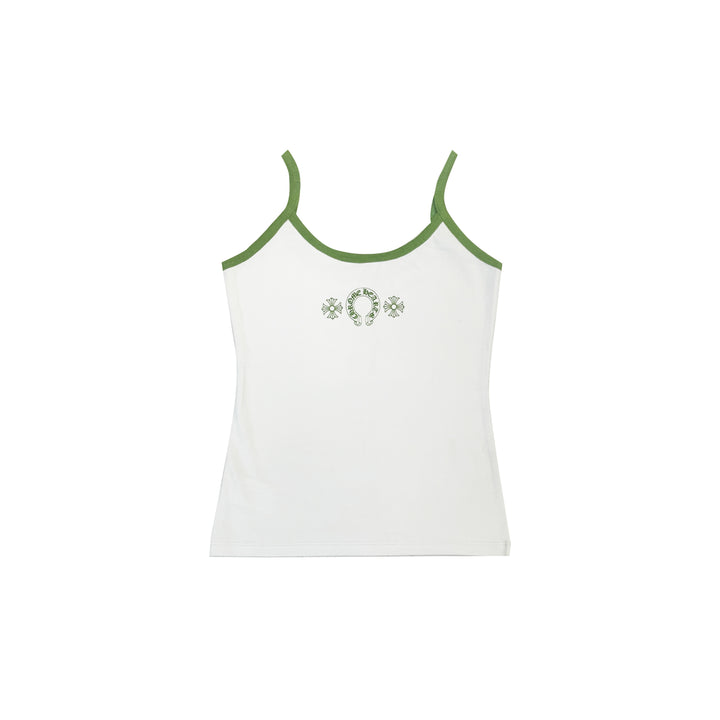 Chrome Hearts Green＆White Horseshoe Logo Tank top