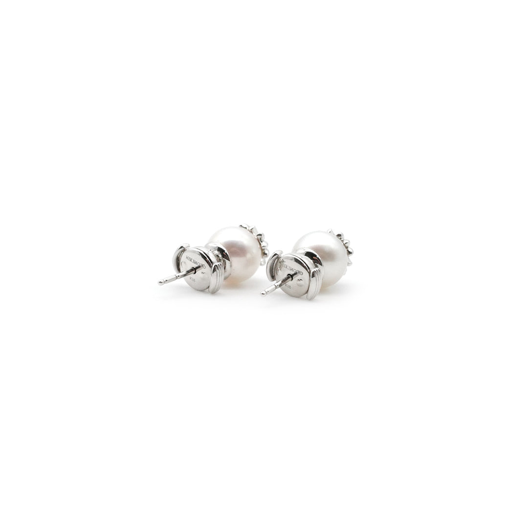Chrome Hearts 18K White Gold Mikimoto Pearl Earring Stud