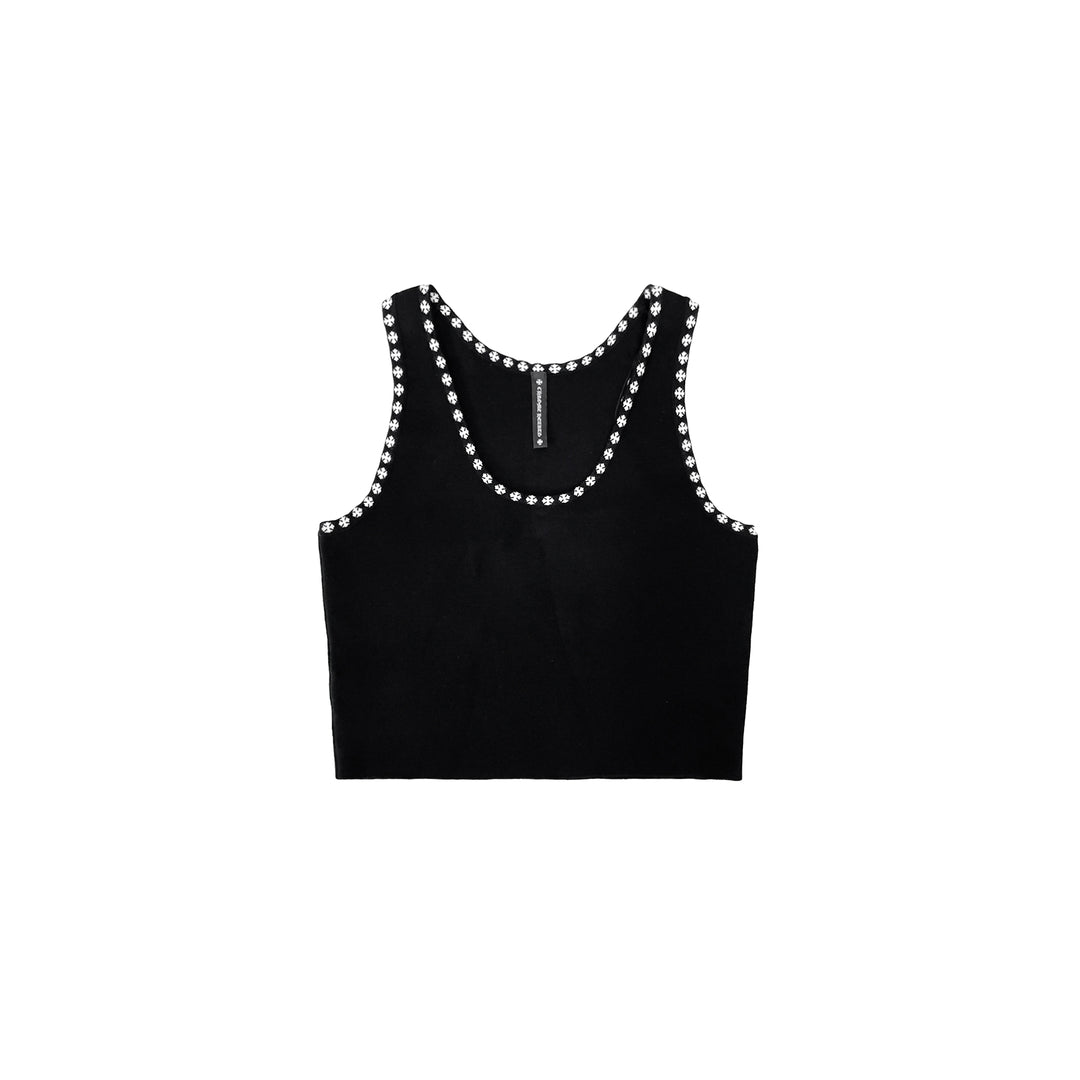 Chrome Hearts Cross-print Cropped Knit Tank Top