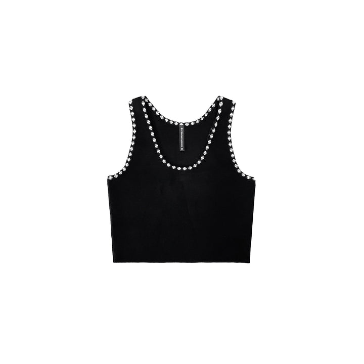Chrome Hearts Cross-print Cropped Knit Tank Top