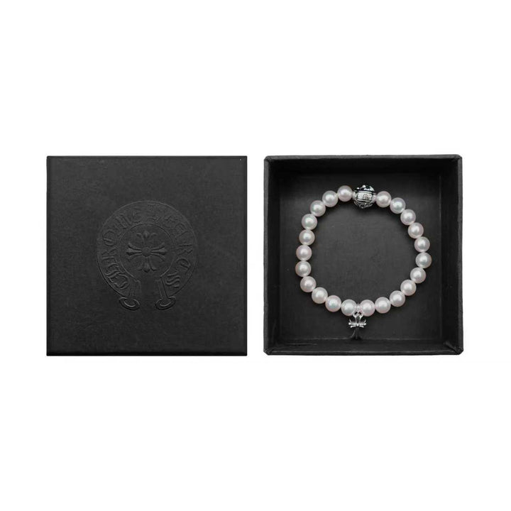 Chrome Hearts Mikimoto White Pearl Bracelet