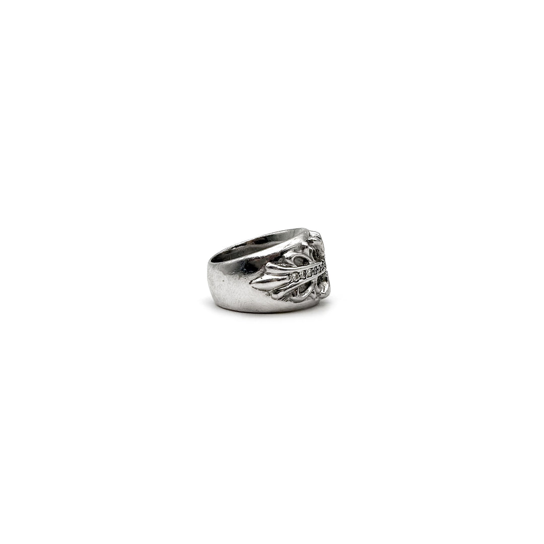 Chrome Hearts 18K White Gold Diamonds Keeper Ring