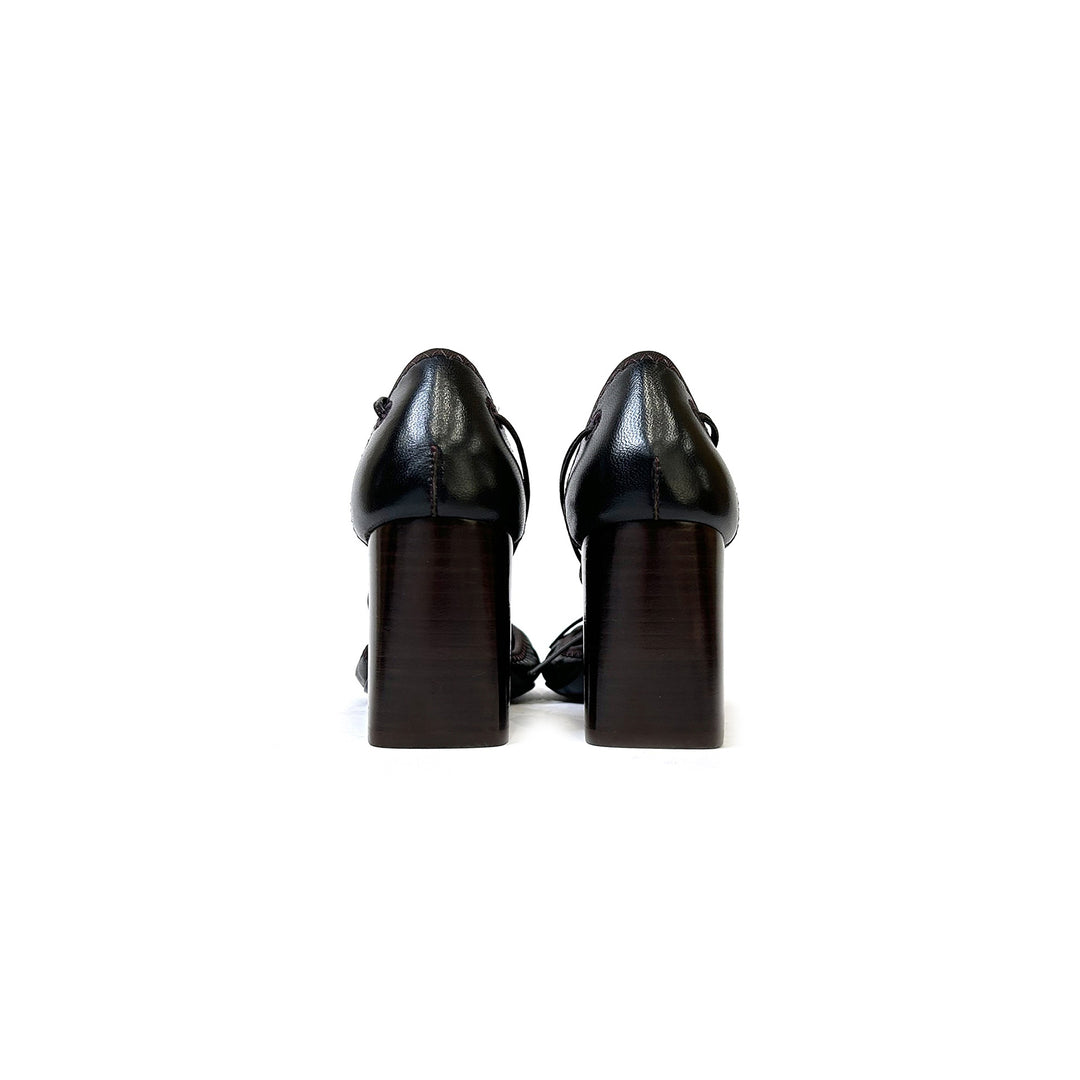 Lemaire Leather Lace-Up Ballet Heels